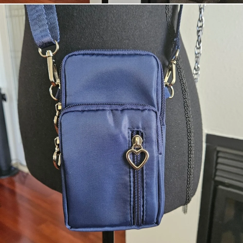 Nylon Crossbody Cell Phone Wallet Pouch